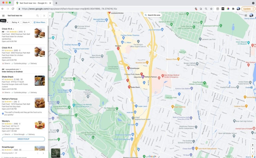 Google My Business Map Page Example